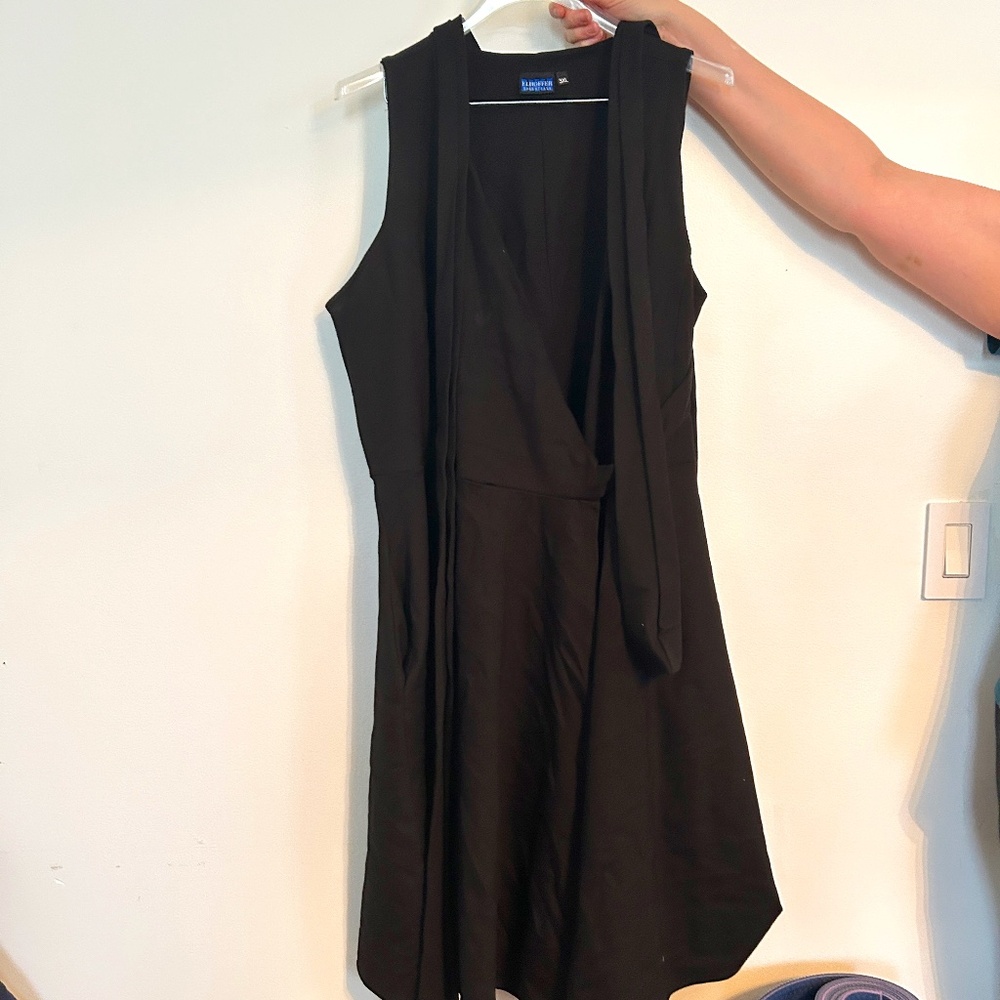Elhofffer Essentials Black Wrap Dress Plus Size 3XL